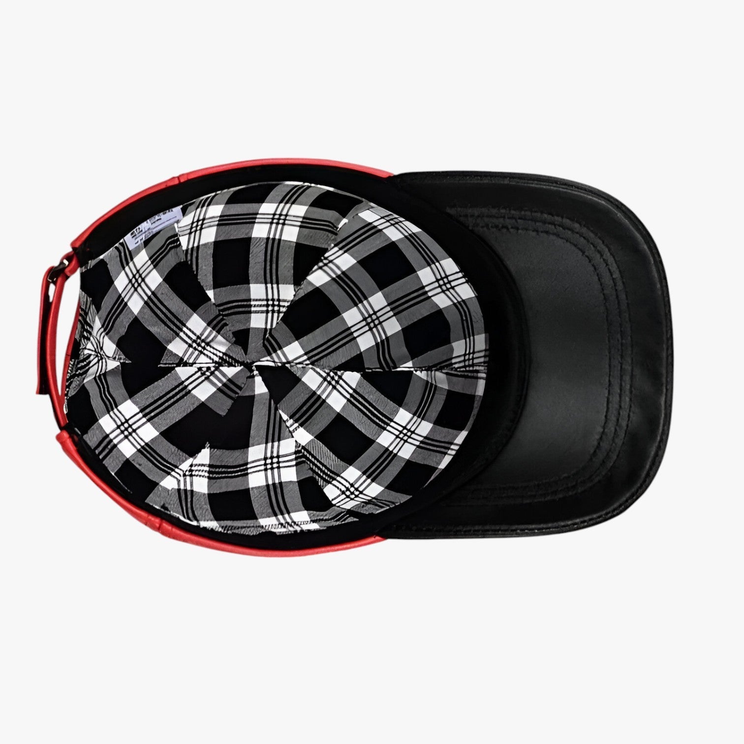 Alessandro | Rød læderhat – Solbeskyttelse med broderet design - - men's fashion - {{ product_tags }