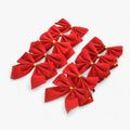 Décoration de Noël | 12 rubans rouges noués - Décoration festive et élégante pour le sapin