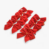Christmas Decorations | 12 Red Tied Ribbons - Festive and Elegant Christmas Tree Decor