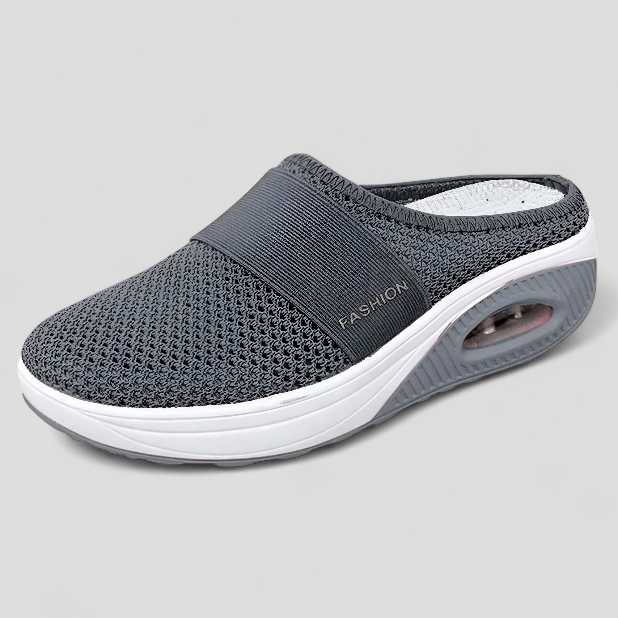 AeroFlex | Mesh Slip-On Platform Paryk med luftpolstersål - mørkegrå - AeroFlex | Mesh Slip-On Platform Paryk med luftpolstersål - €25 - {{ product_tags }