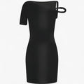 Naela | Mini abito asimmetrico in maglia: audace, elegante e chic casual