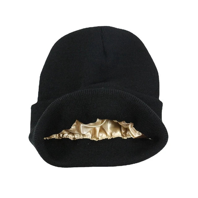 Satinforing hat - Slut med krøllet hår! - Sort - winter - {{ product_tags }