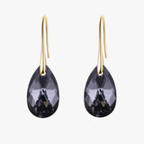 Silver Drop Earrings with Blue Crystal