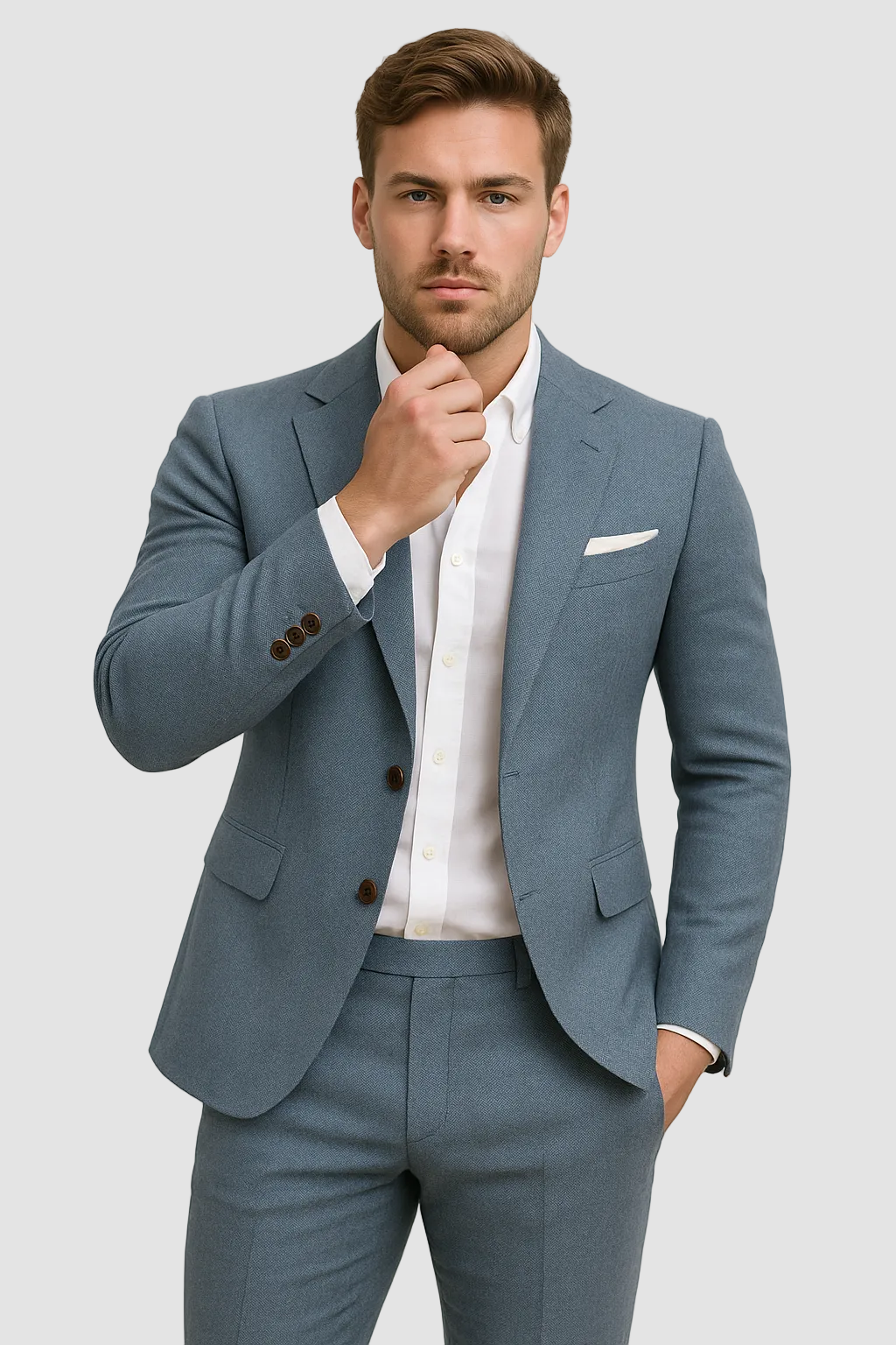 Ellen | Mand Slim Fit Hørsæt - Kjole Elegant Sommerbryllup - - Men's Blazer and pants - {{ product_tags }
