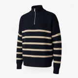 Theo | Men's Half-Zip Knit Sweater with Stripes