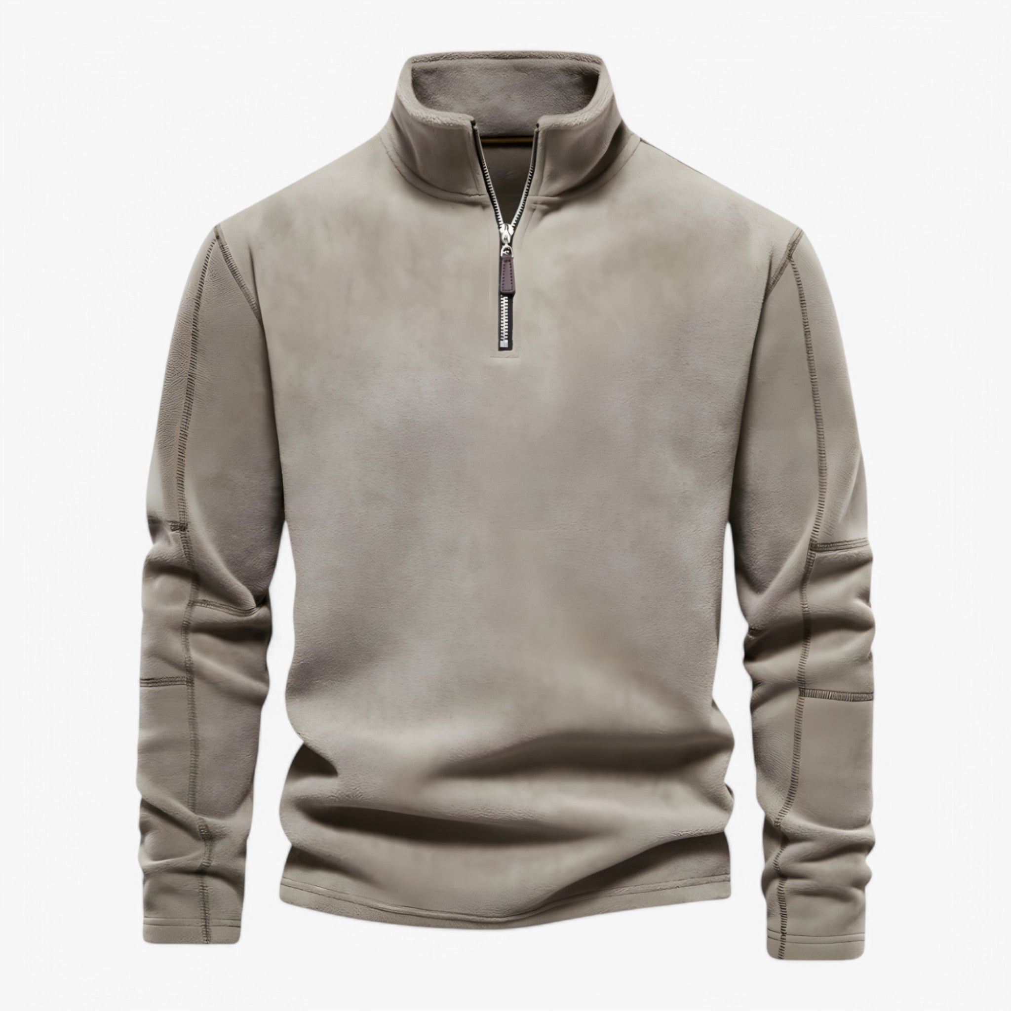 Bruno | Halfzip Sweater - Beige - men's fashion - {{ product_tags }
