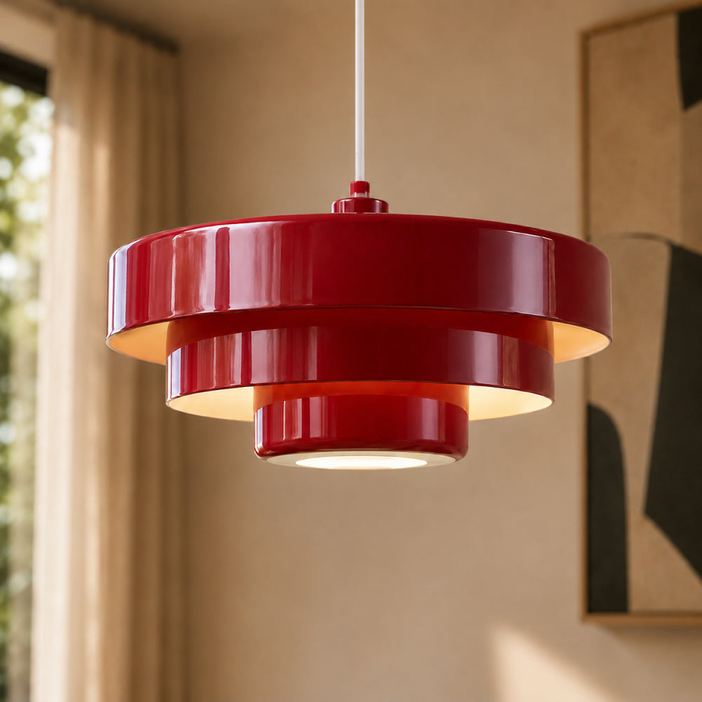 Three-Tier Bauhaus Pendellampe - Nordisk Metalarmatur - Rød - Home Decor - {{ product_tags }