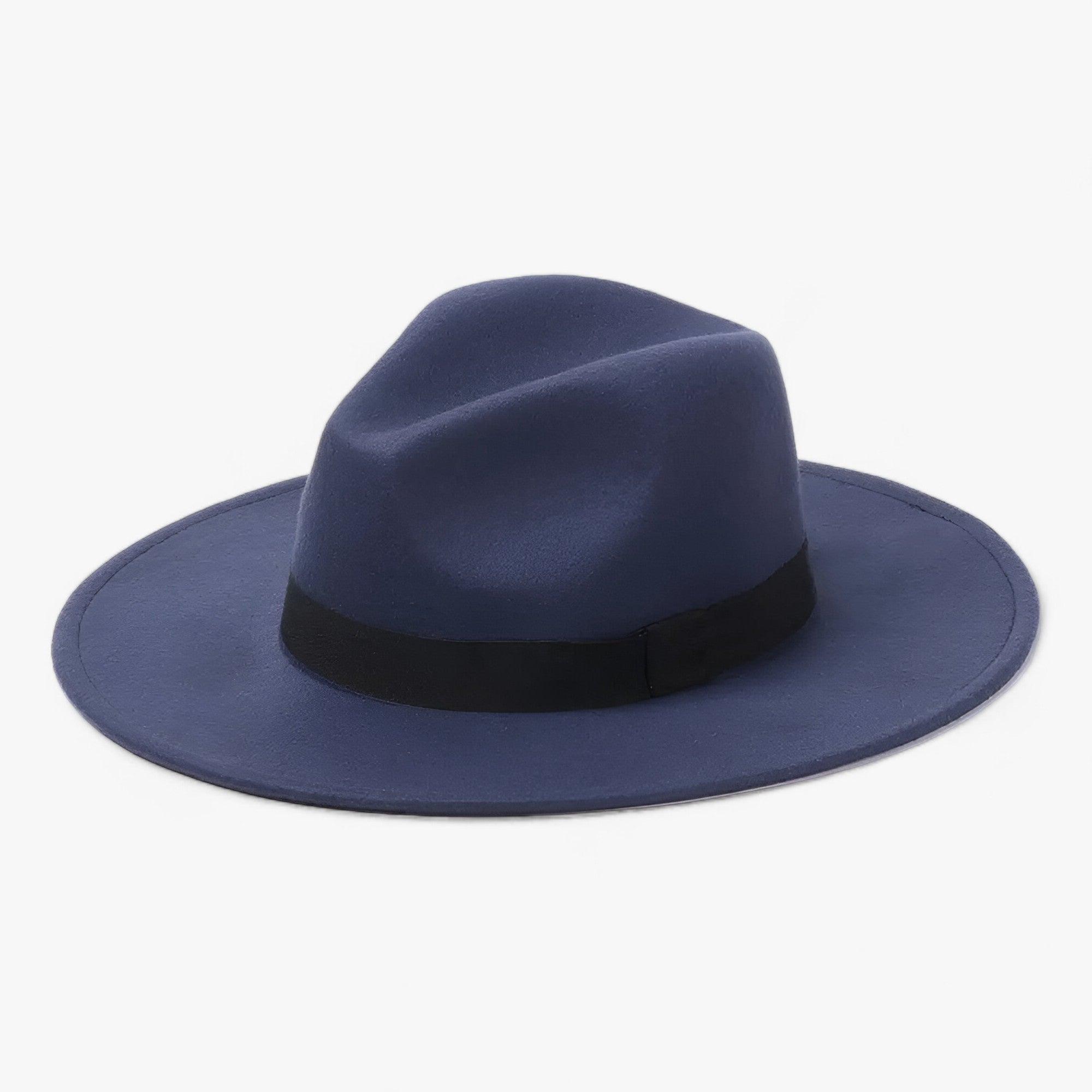 Alexis | Unisex Elegant Vintage Fedora Hat - Marineblå - Fedora hatte - {{ product_tags }