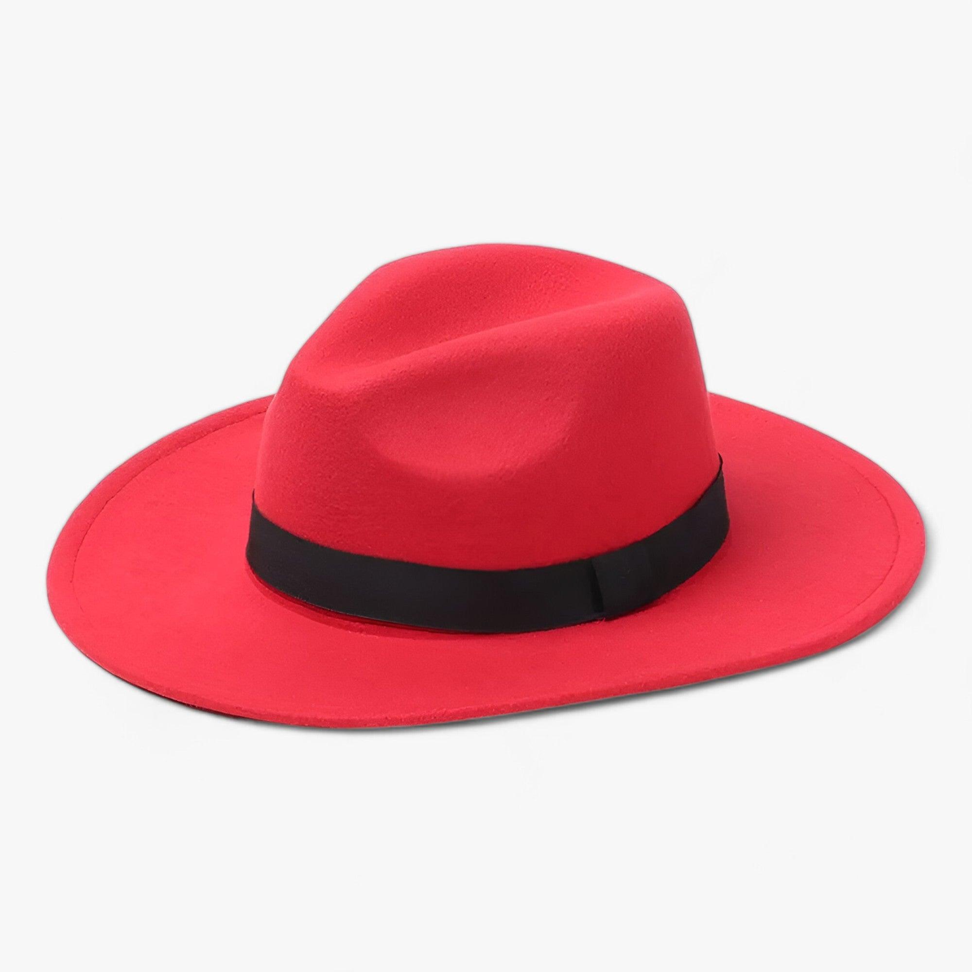 Alexis | Unisex Elegant Vintage Fedora Hat - Rød - Fedora hatte - {{ product_tags }