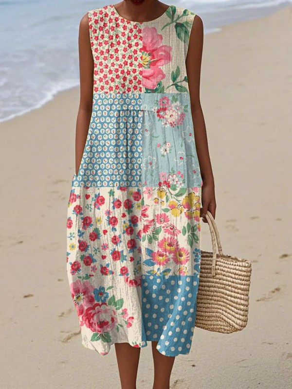 Anna | Patchwork midikjole