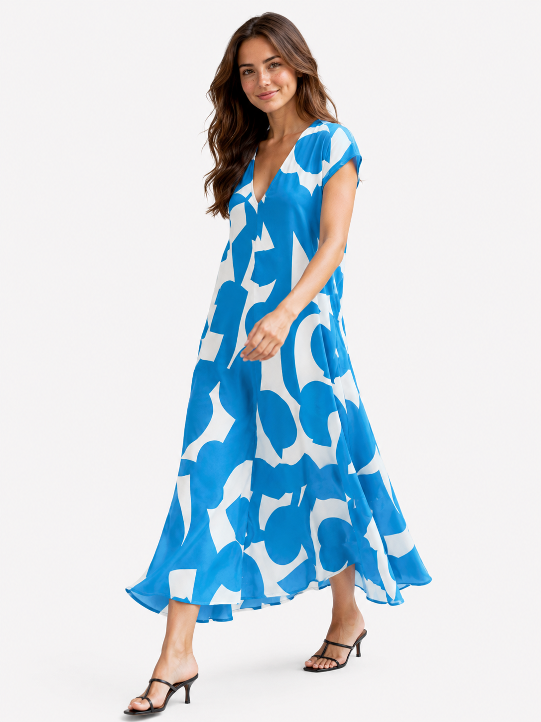 Vicki | Vestido maxi elegante con escote en V para mujer