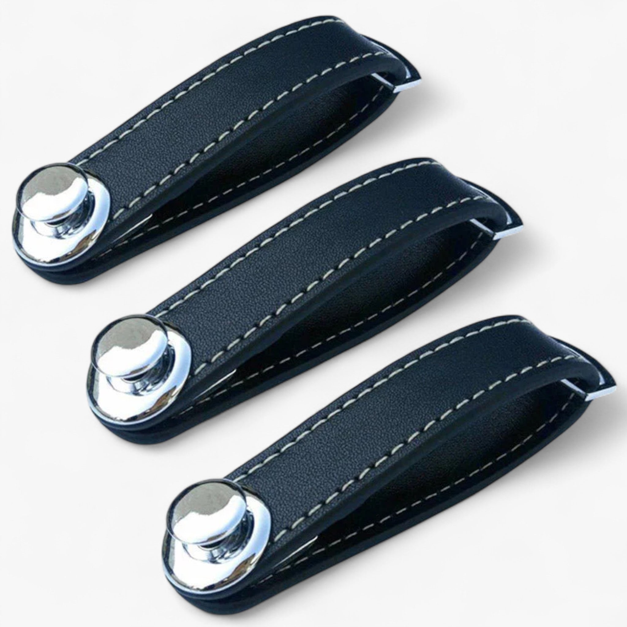 Nøglering i læder™ (1+2 GRATIS) - Sort 3 Stk - other - {{ product_tags }