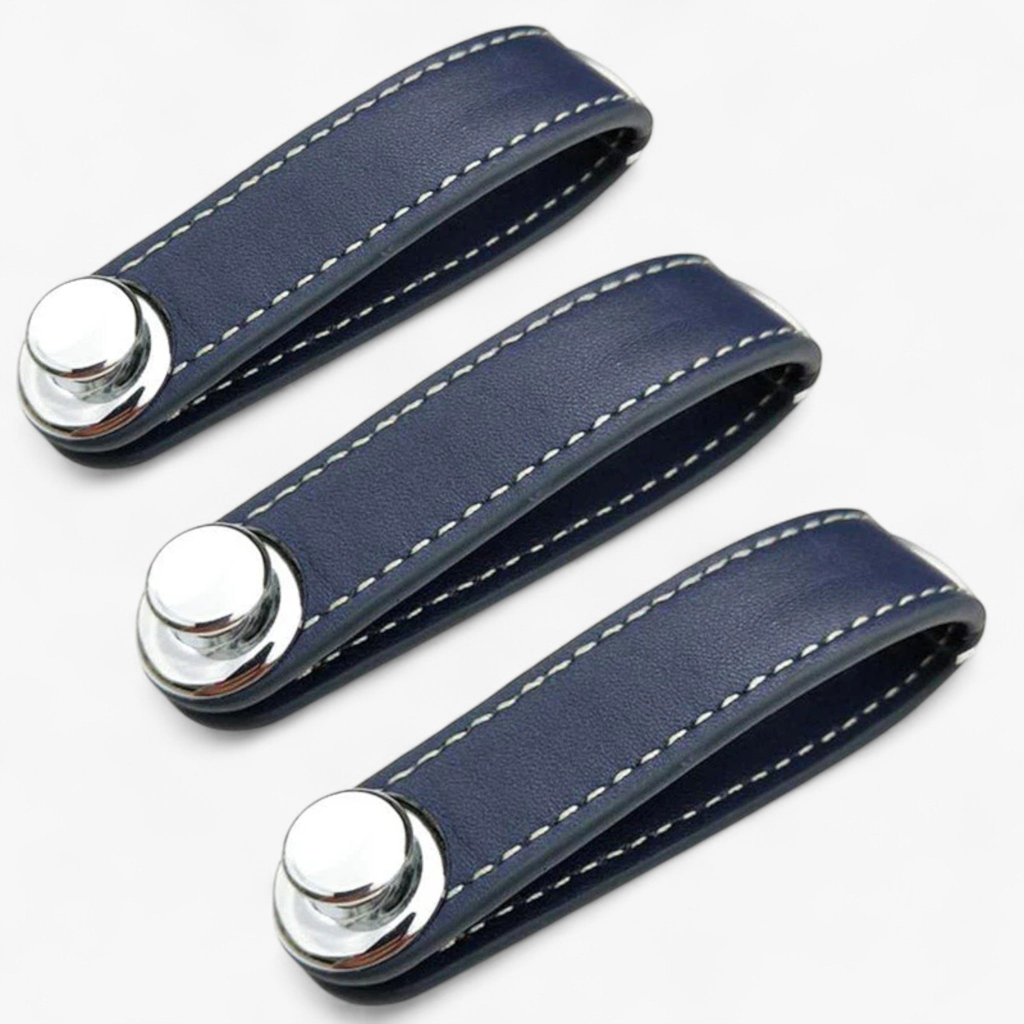 Nøglering i læder™ (1+2 GRATIS) - Blå 3 Stk - other - {{ product_tags }