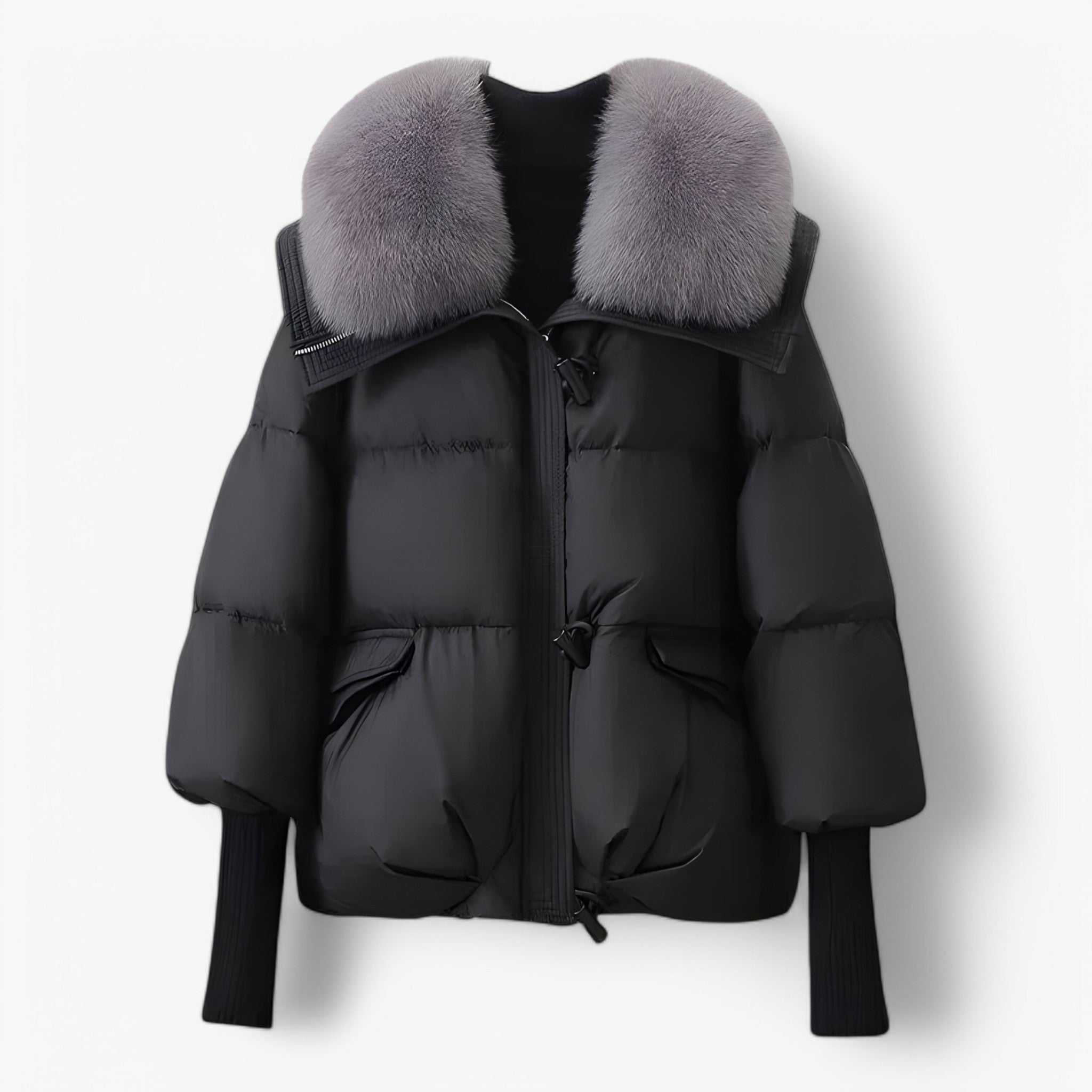Lucy | Elegant Jakke med Pelsforing - Sort - winter - {{ product_tags }