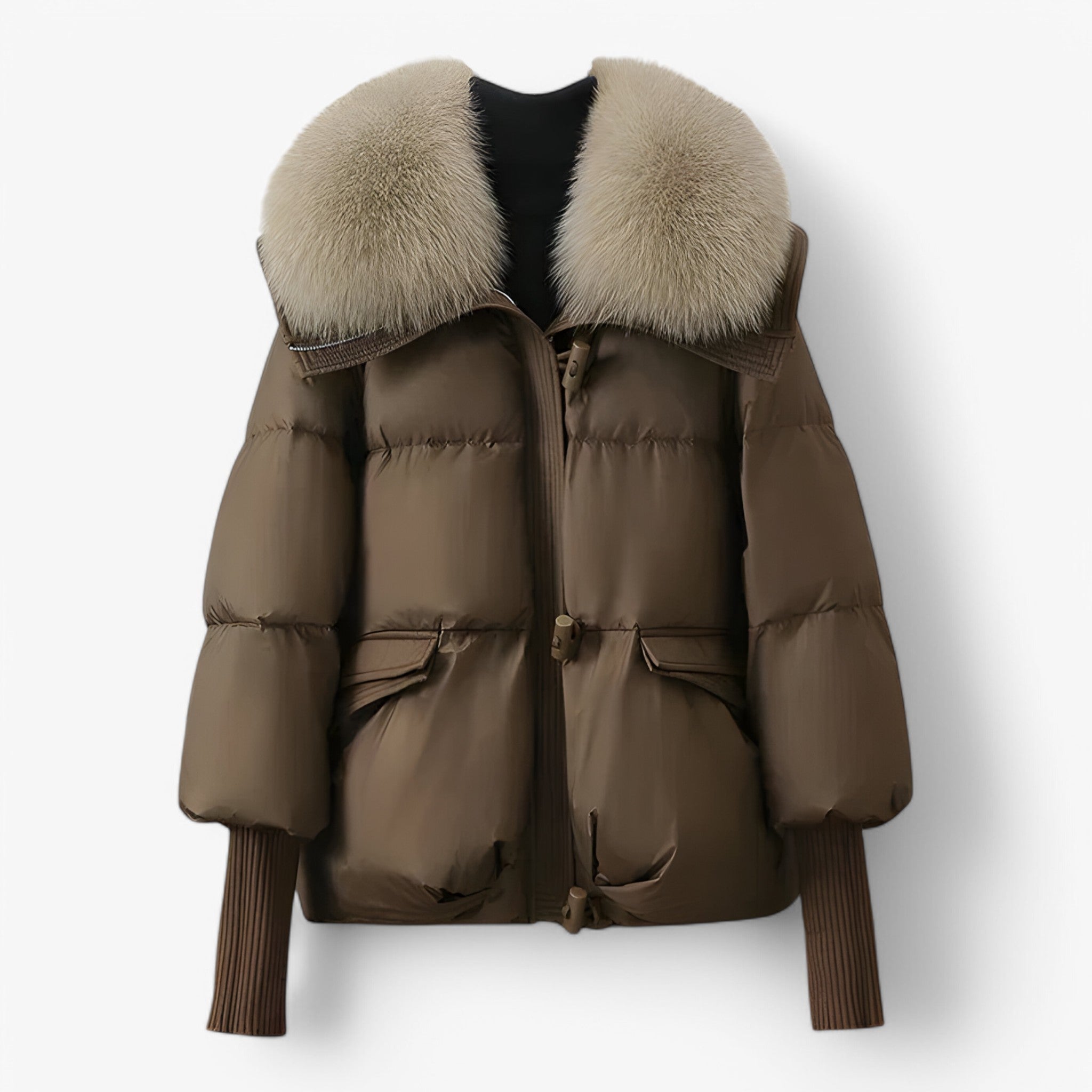 Lucy | Elegant Jakke med Pelsforing - Brun - winter - {{ product_tags }