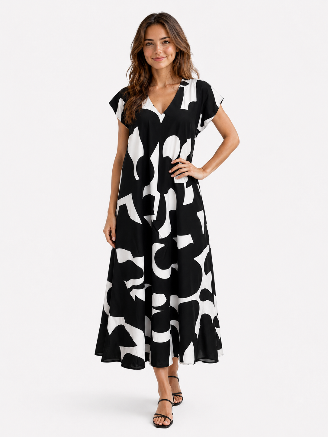 Vicki | Vestido maxi elegante con escote en V para mujer