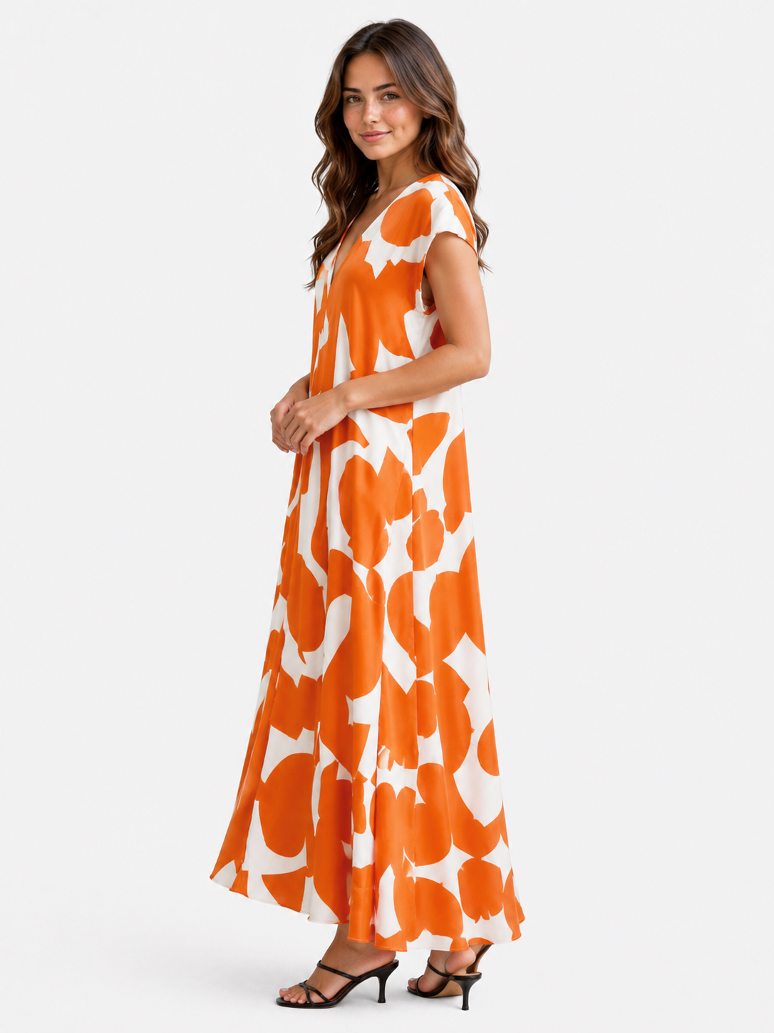 Vicki | Vestido maxi elegante con escote en V para mujer