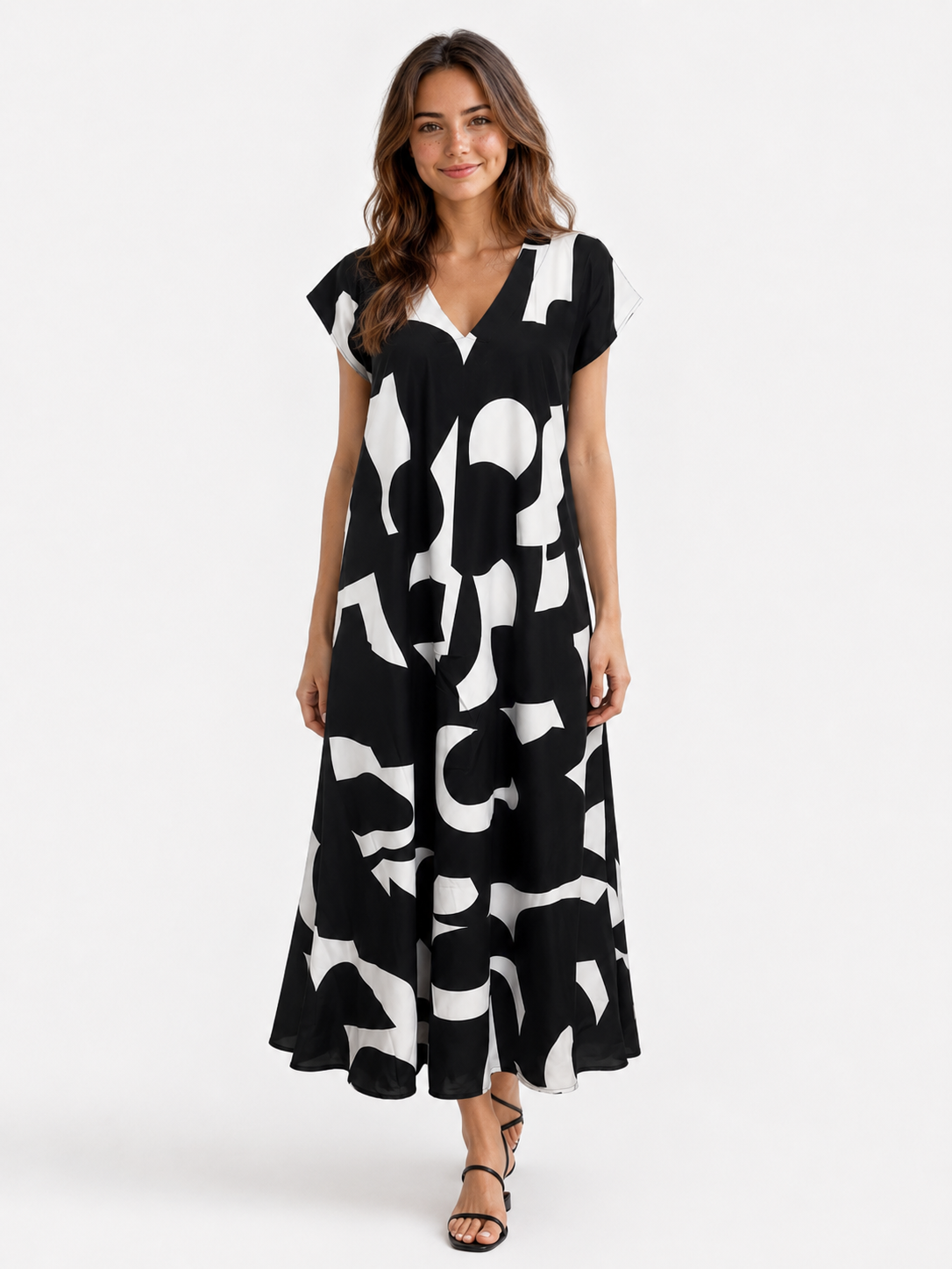 Vicki | Vestido maxi elegante con escote en V para mujer
