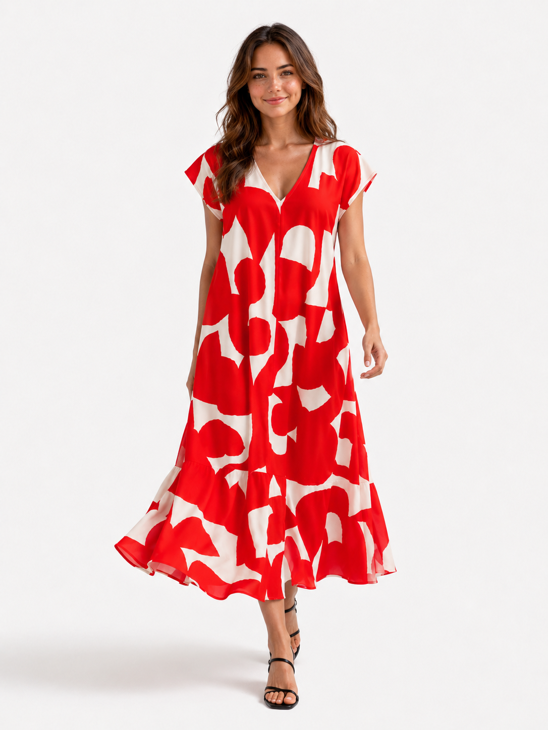 Vicki | Vestido maxi elegante con escote en V para mujer