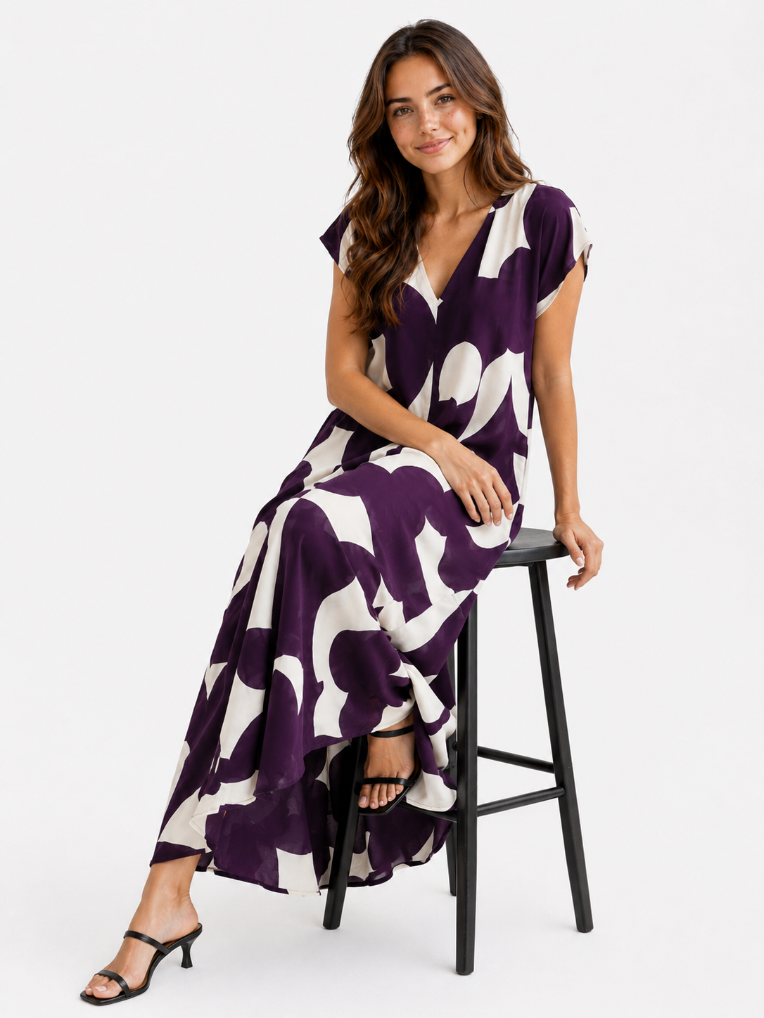 Vicki | Vestido maxi elegante con escote en V para mujer