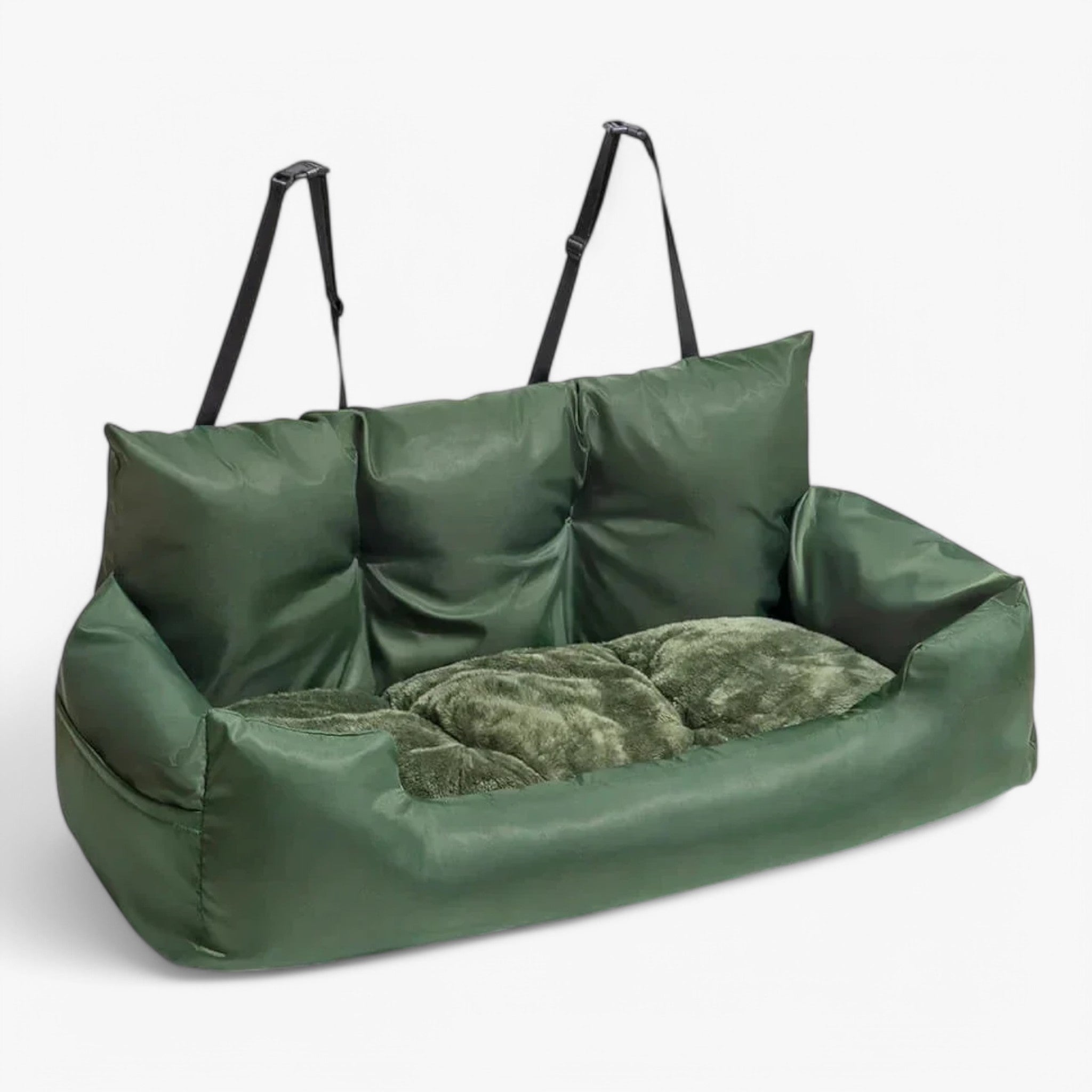 Austin | Luxe Hundeseng til Bil CozyRide - Militær Grøn - baby - {{ product_tags }