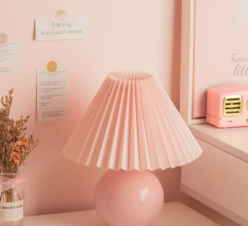 Vintage Heritage Bordlampe - Flæset Skærm Natbordslys - - Home Decor - {{ product_tags }