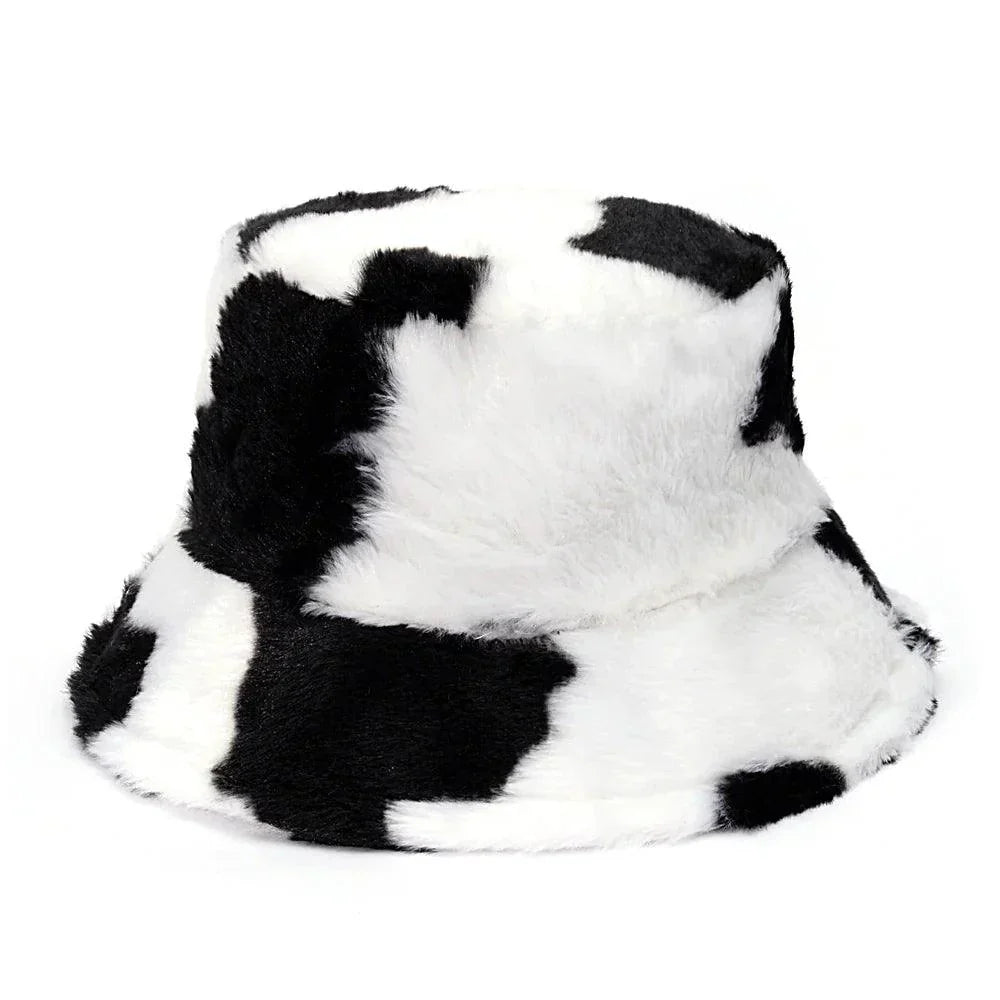 Jasmine - Winter Cow Leopard faux fur buckethat - - winter - {{ product_tags }