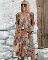 Pia | Elegant patterned midi dress for all occasions lady