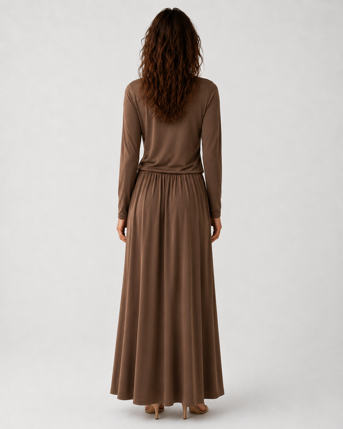 Bodil | Kvinder's Two-Piece Long Sleeve Top og Maxi Nederdel Sæt