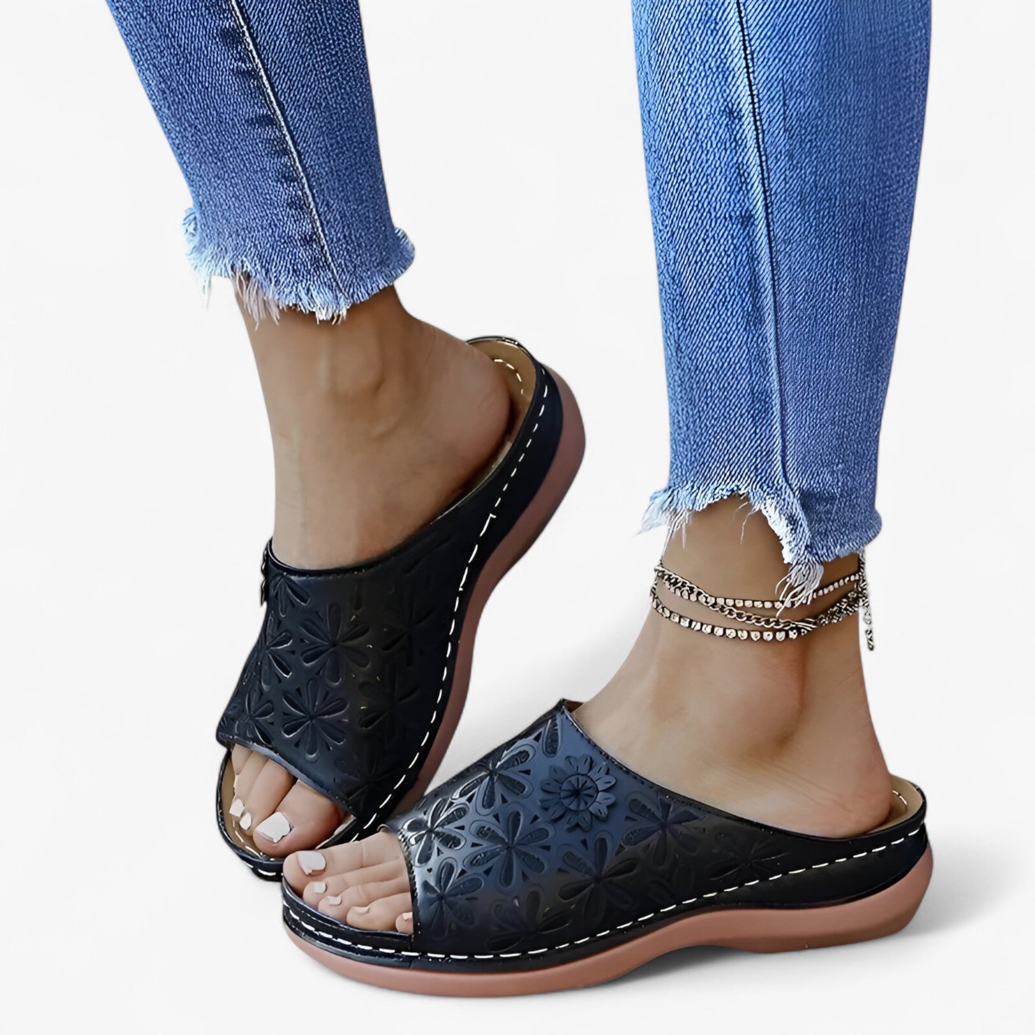 Ianne | Blomstrede sandaler – Elegante og komfortable - - shoes - {{ product_tags }