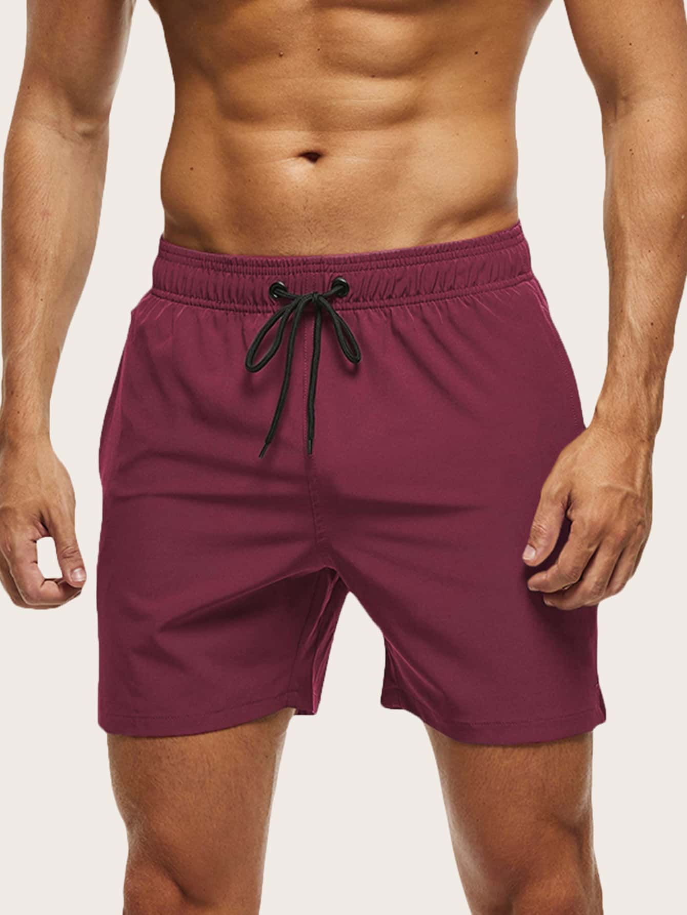 Badeshorts til Mænd - Hurtig Tørring, God Komfort - Bordeaux - Herre Shorts - {{ product_tags }