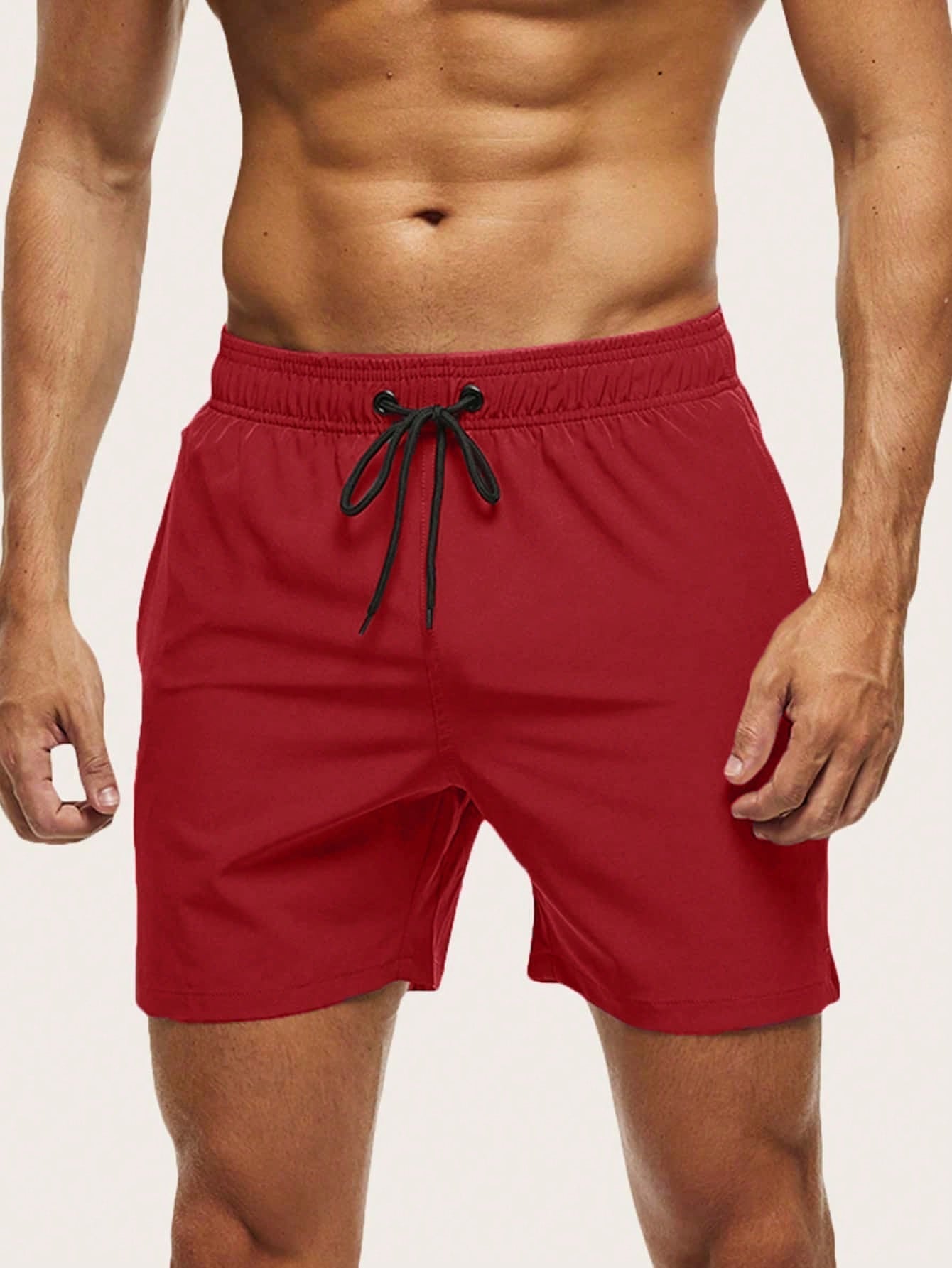 Badeshorts til Mænd - Hurtig Tørring, God Komfort - Rød - Herre Shorts - {{ product_tags }