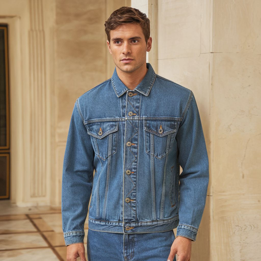 Frederik - Klassisk truckerjakke i jeansmaterial til herrer - - men's fashion - {{ product_tags }