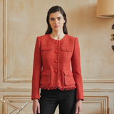Alayna | Short Tweed Jacket - Elegant Texture for Autumn