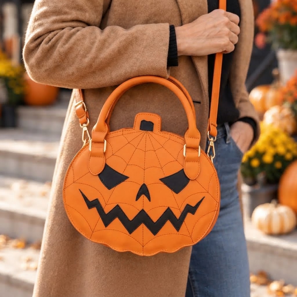 Græskar Håndtaske i Kunstlæder - Halloween Accessory