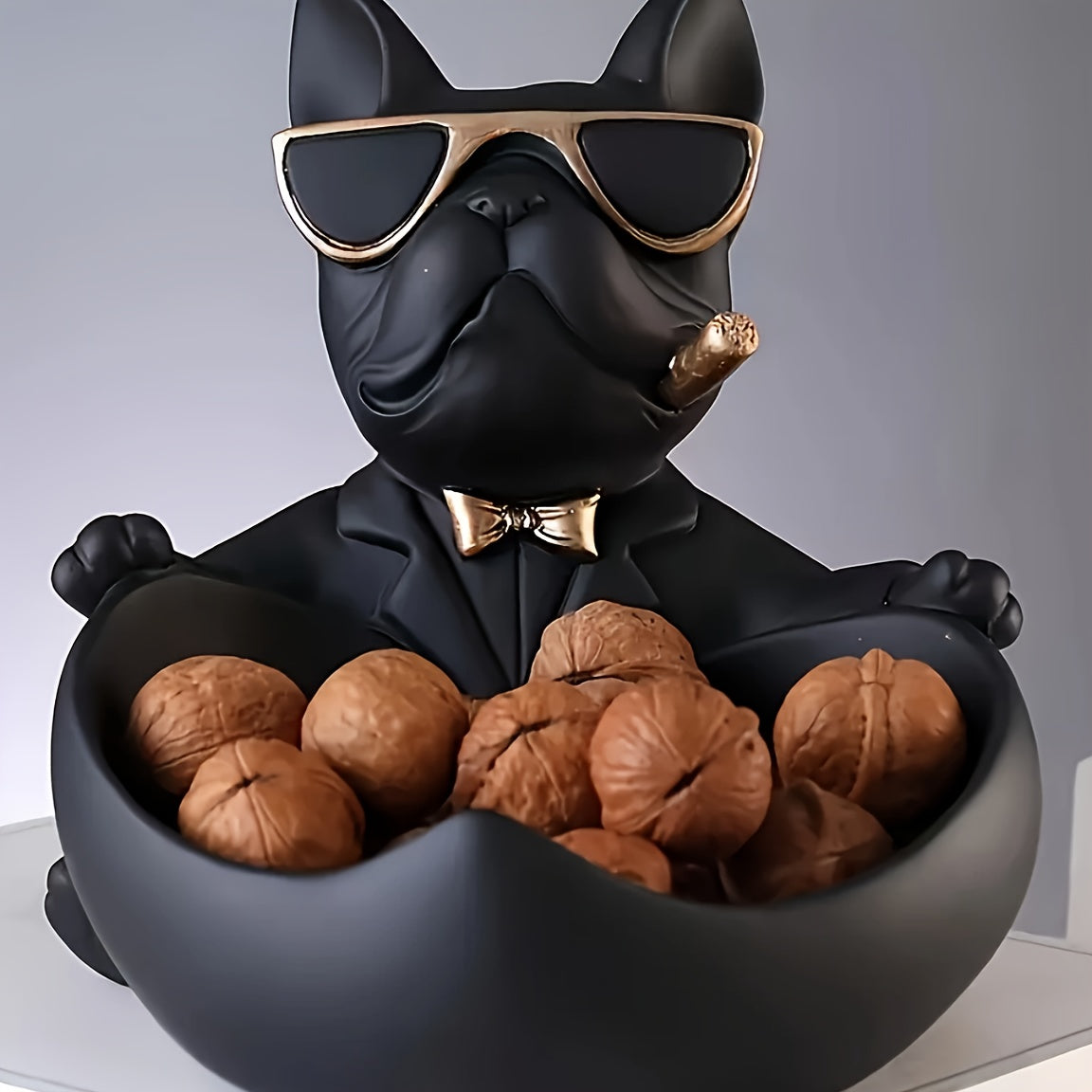 Sander | Sort bulldog-opbevaringsboks til boligindretning - - house & garden - {{ product_tags }