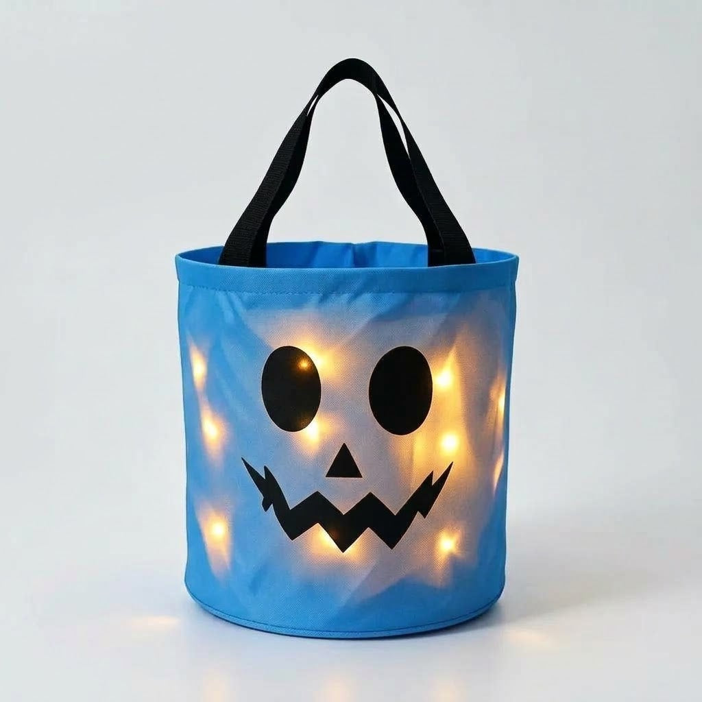 LED Græskar Slikkurv med Håndtag til Halloween