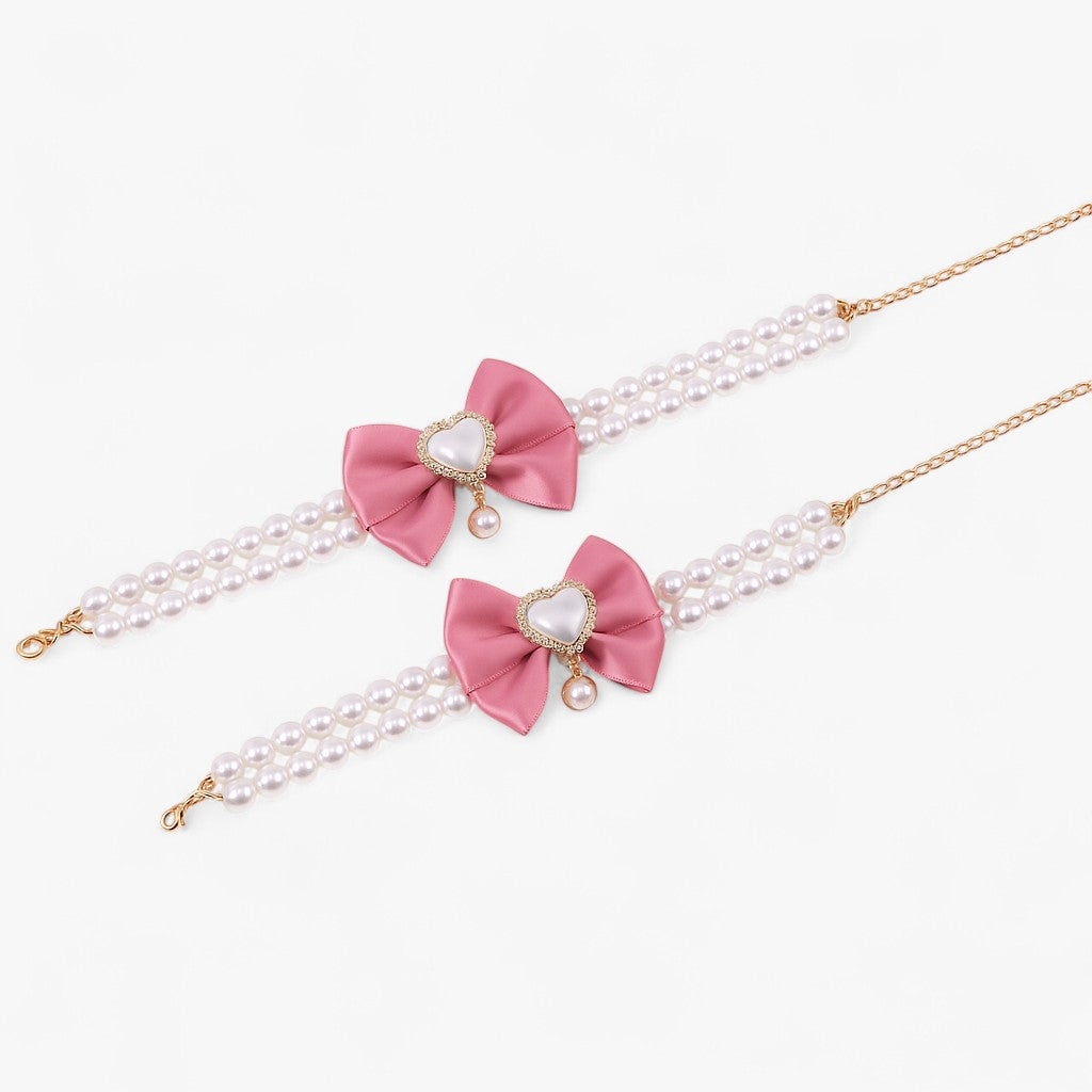 Ruby | Justerbar Dobbelt Lag Krave med Hjerte Ophæng - - baby - {{ product_tags }