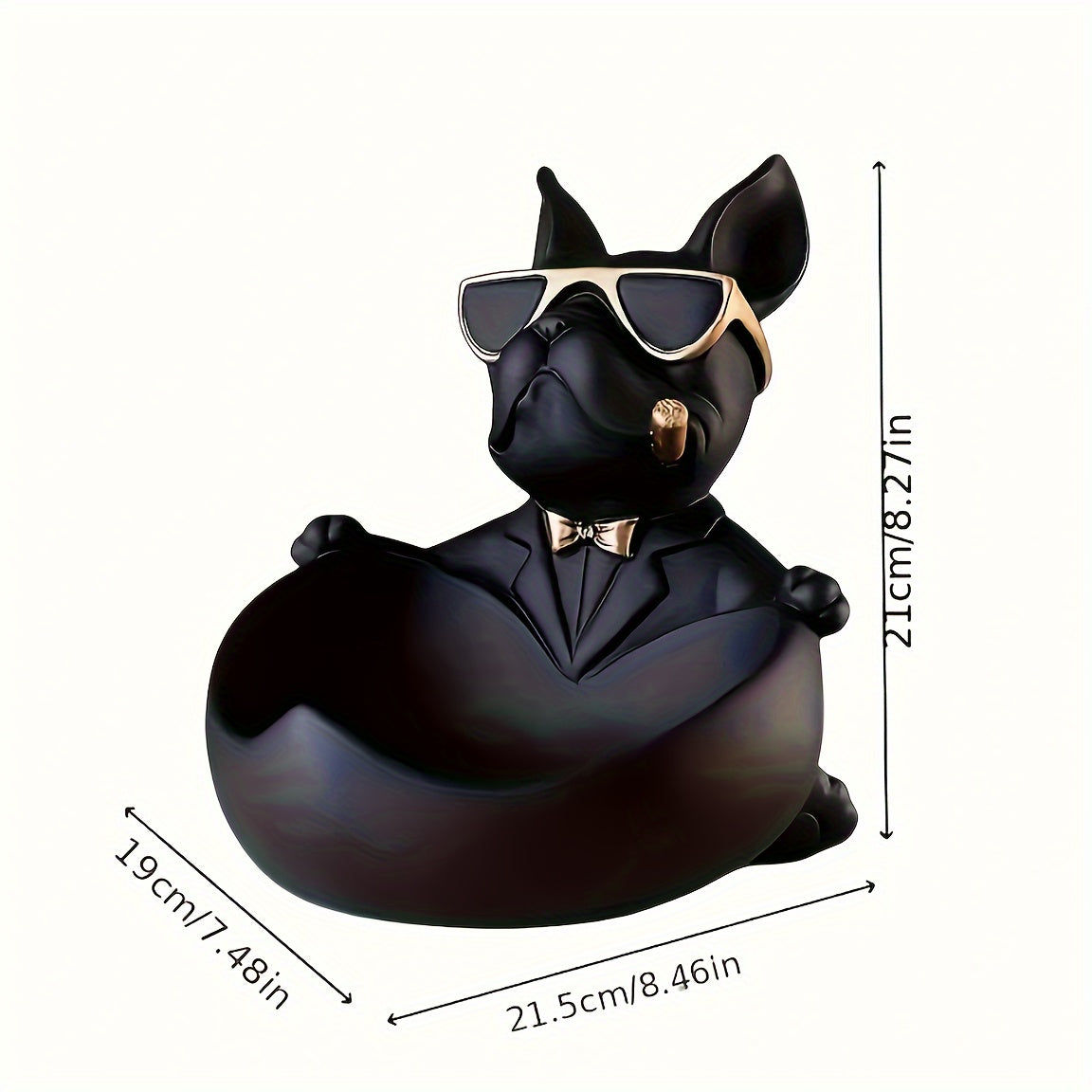 Sander | Sort bulldog-opbevaringsboks til boligindretning - - house & garden - {{ product_tags }