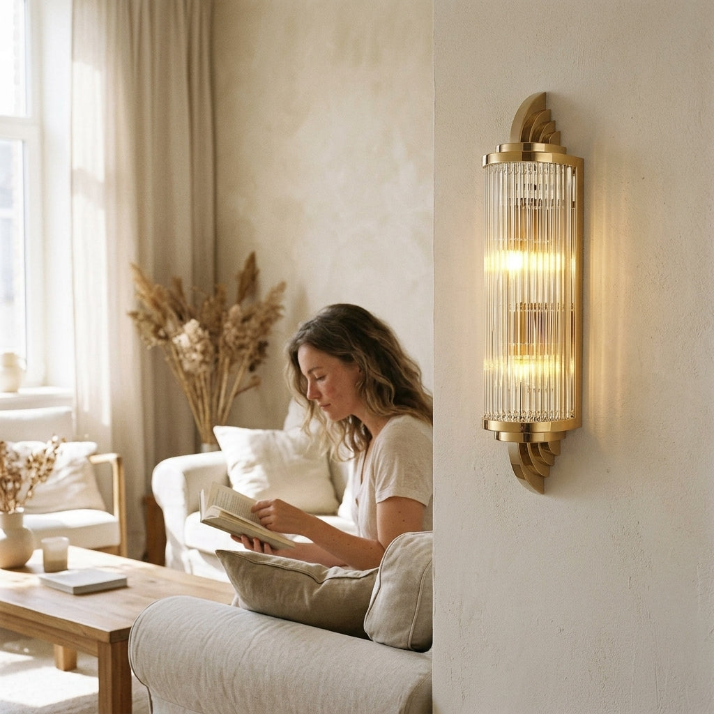Gatsby Væglampe - Art Deco Elegance i Guld - - Wandlampe - {{ product_tags }
