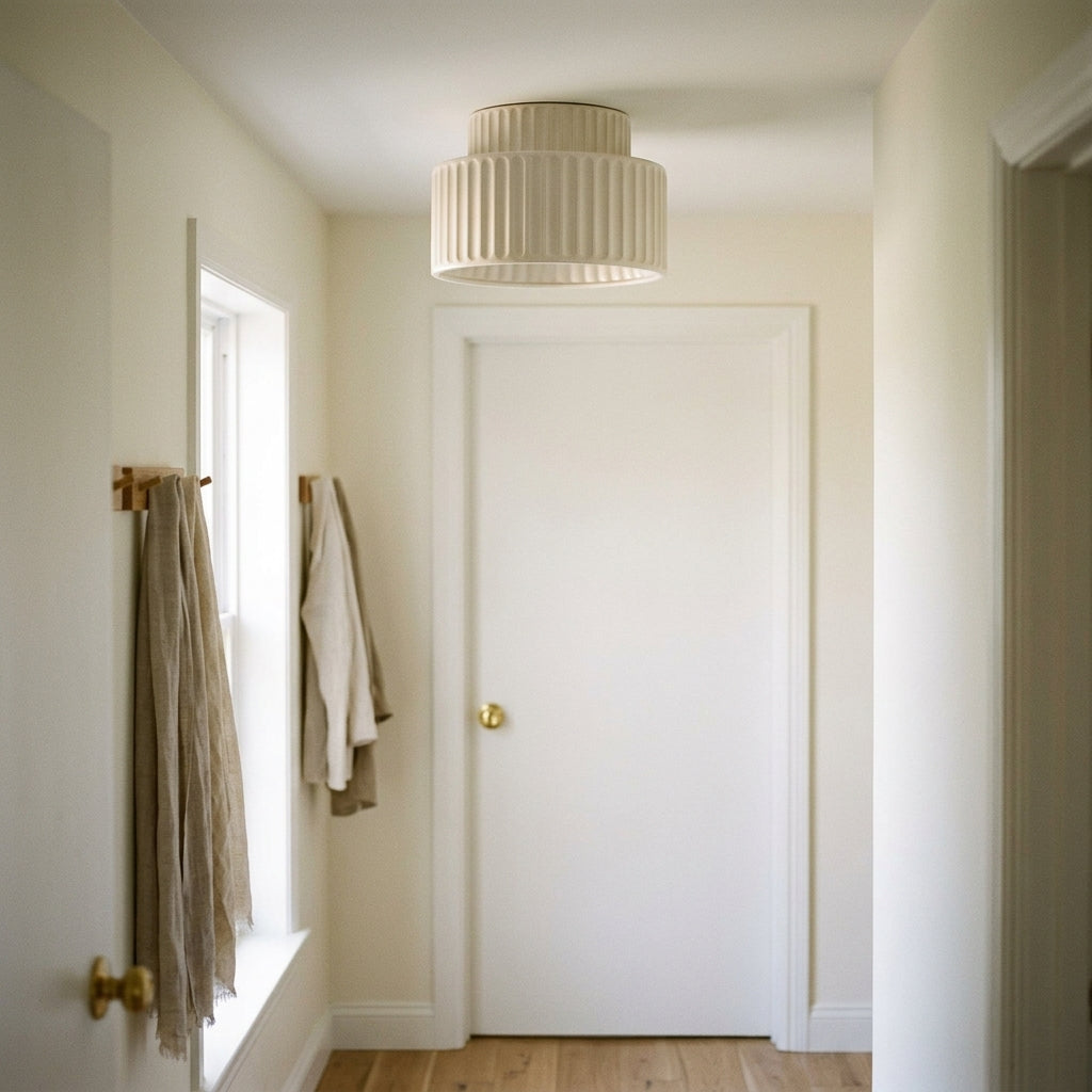 Rillet Loftlampe - Tostrenget Trommel-Design - - Deckenleuchte - {{ product_tags }