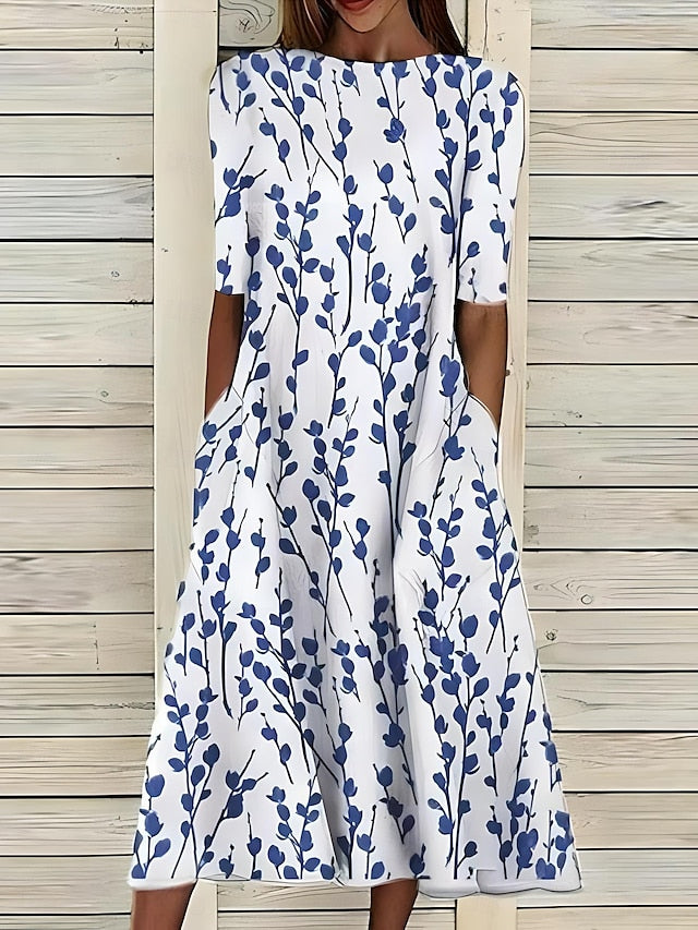 Annie | Kystblomsterkjole - Blå - Default - {{ product_tags }