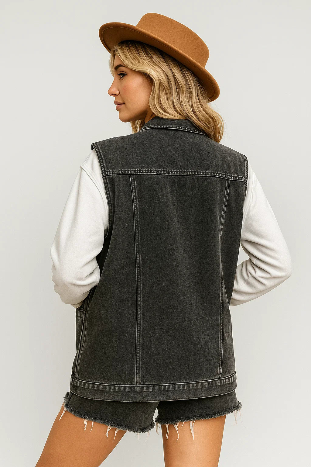 Natalia – Denim vintage casual vest med knapper - - Natalia – Denim vintage casual vest med knapper - €25 - {{ product_tags }