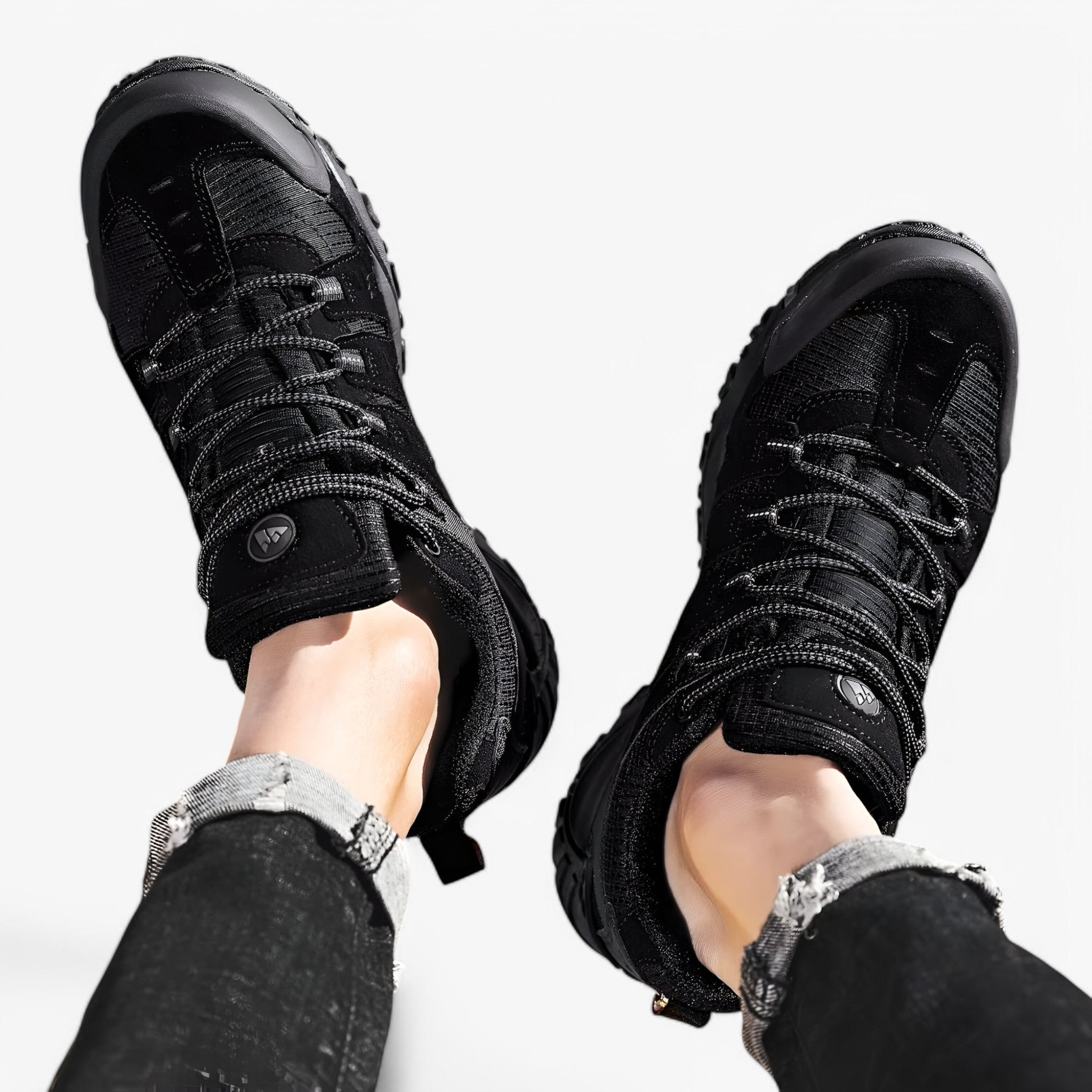Herre-vandrestøvler i ruskind og læder – komfortable sneakers til vandreture - - men's fashion - {{ product_tags }