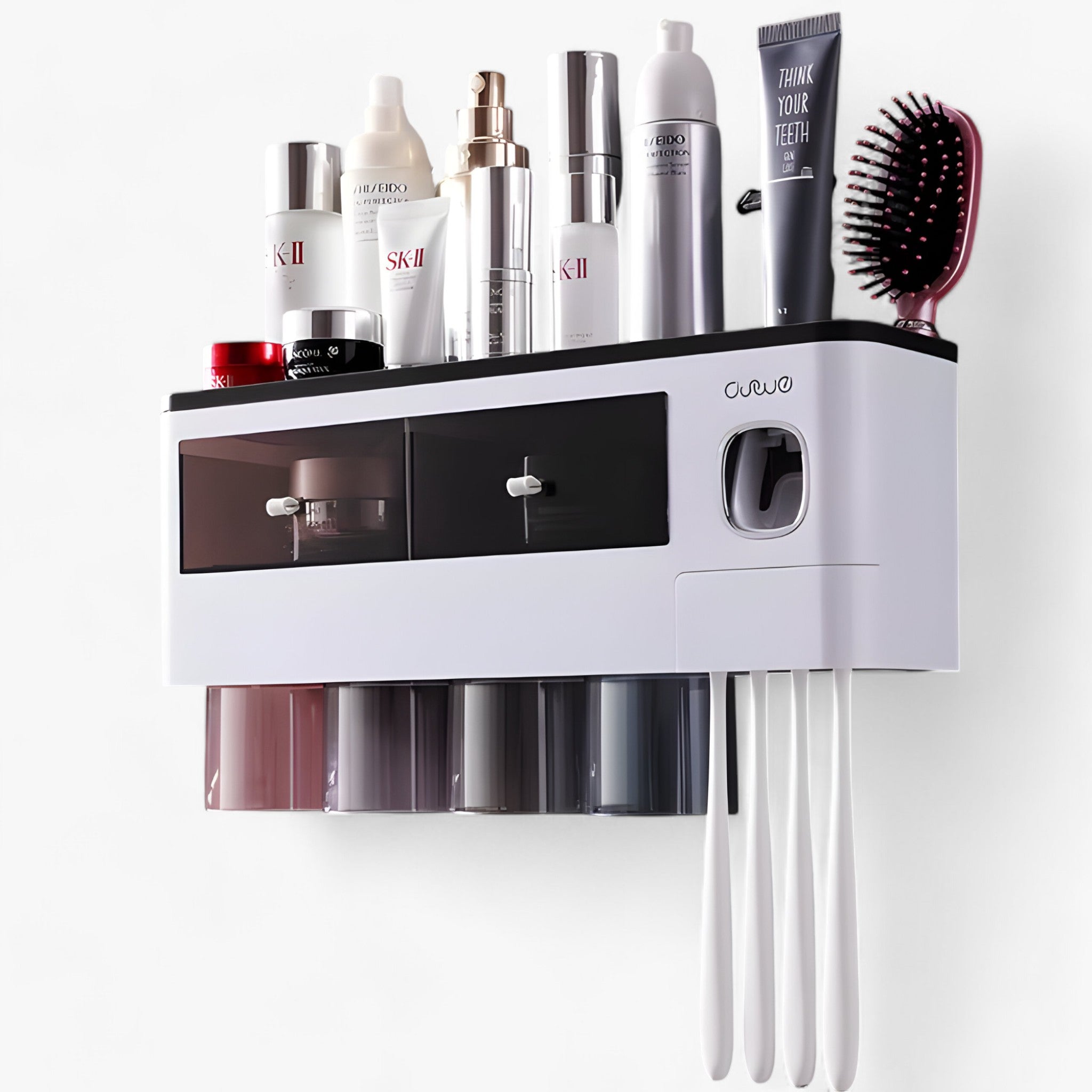Tandbørsteholder | Automatisk dispenser - Vægholder med hylde - - house & garden - {{ product_tags }