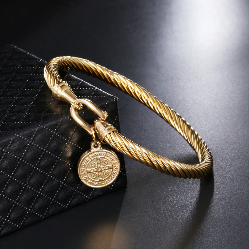 Anna | Charm Armbånd Saint Benedict Guld - Religiøst Lord/Lady Armbånd - - Bracelet - {{ product_tags }