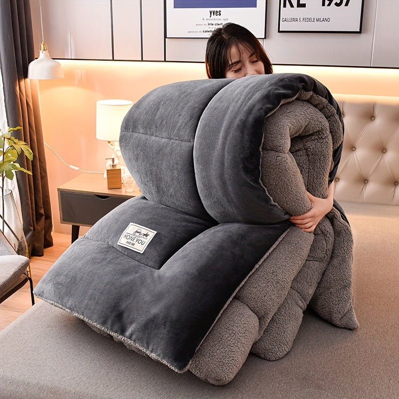 Dobbeltsidet Sherpa Fleecetæppe - Tykt & Blødt - Grå - Home Decor - {{ product_tags }