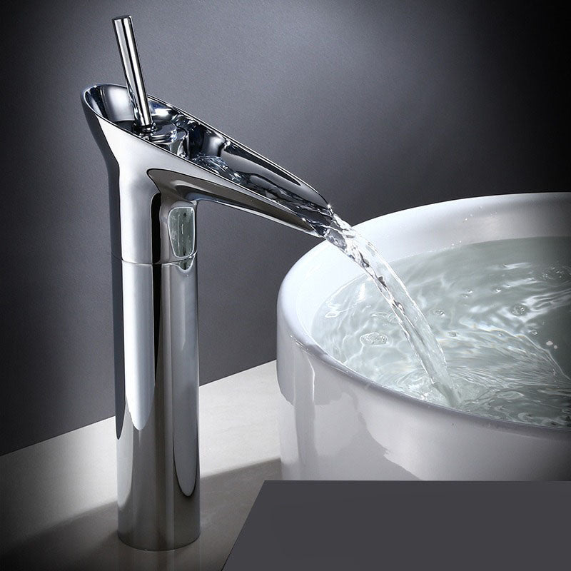 Huck - Waterfall antik håndvaskarmatur til badeværelset messing håndvaskarmatur - Høj krom - house & garden - {{ product_tags }