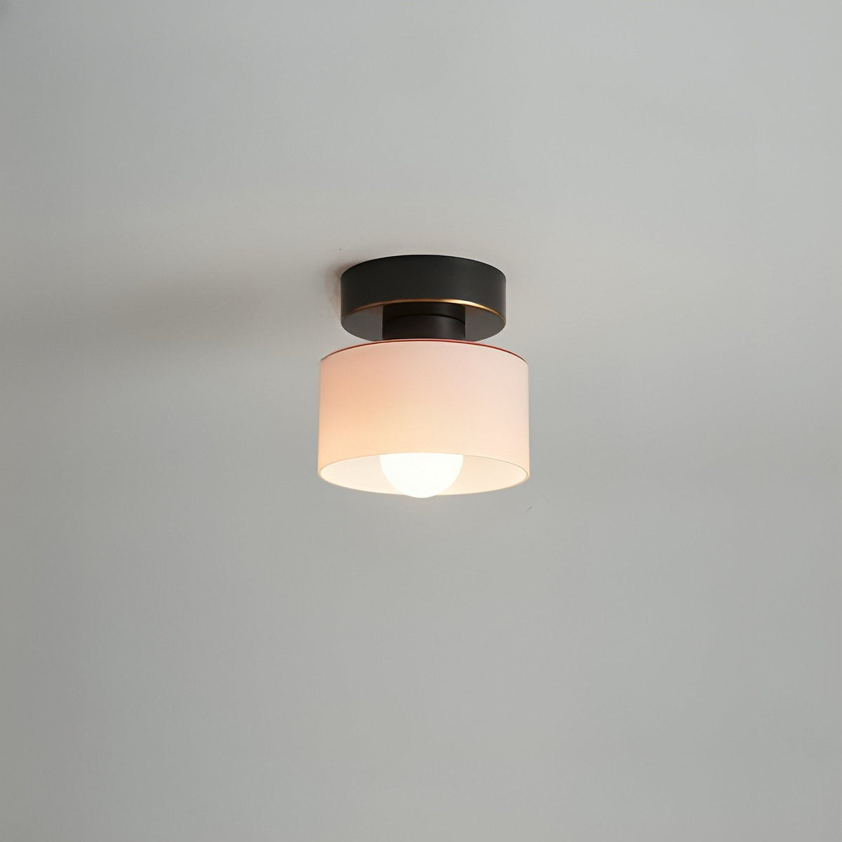 Bauhaus Geometrisk Alabast Semi-Flush Loftslampe Tromle
