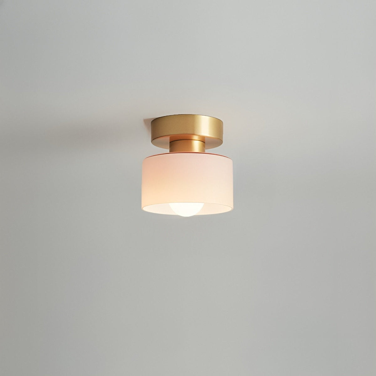 Bauhaus Geometrisk Alabast Semi-Flush Loftslampe Tromle
